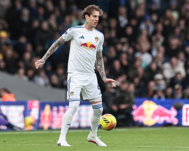 Joe Rodon of Leeds United with the ball during the Premier League match Leeds United vs Arsenal at Elland Road, Leeds, United Kingdom, 31st January 2026

(Photo by Mark Cosgrove/News Images)