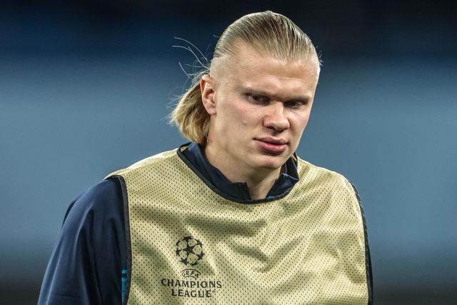 Erling Haaland of Manchester City in the pregame warmup session during the UEFA Champions League last 16 second leg match Manchester City vs Real Madrid at The City of Manchester Stadium, Manchester, United Kingdom on 17 March 2026

(Photo by Mark Cosgrove/News Images)