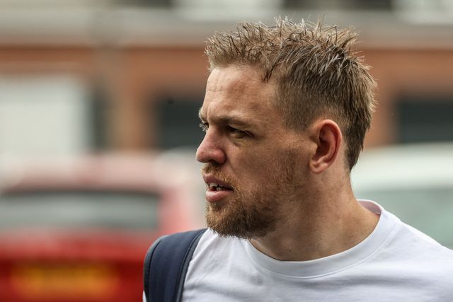 Matt Dufty of Warrington Wolves arrives during the Betfred Super League Round 11 match Wakefield Trinity vs Warrington Wolves at DIY Kitchens Stadium, Wakefield, United Kingdom, 18th May 2025

(Photo by Alfie Cosgrove/News Images)