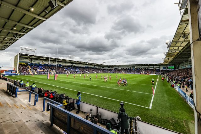 A general view of Halliwell Jones Stadium during the Betfred Super League round 7 match Warrington Wolves vs Leigh Leopards at The Halliwell Jones Stadium, Warrington, United Kingdom on 04 April 2026

(Photo by Alfie Cosgrove/News Images)