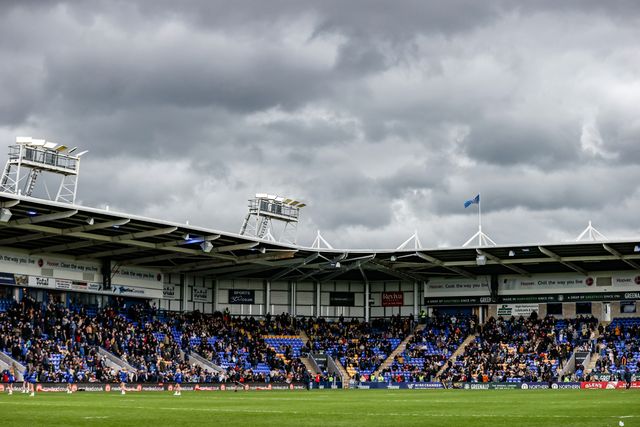 A general view of Halliwell Jones Stadium during the Betfred Super League round 7 match Warrington Wolves vs Leigh Leopards at The Halliwell Jones Stadium, Warrington, United Kingdom on 04 April 2026

(Photo by Alfie Cosgrove/News Images)