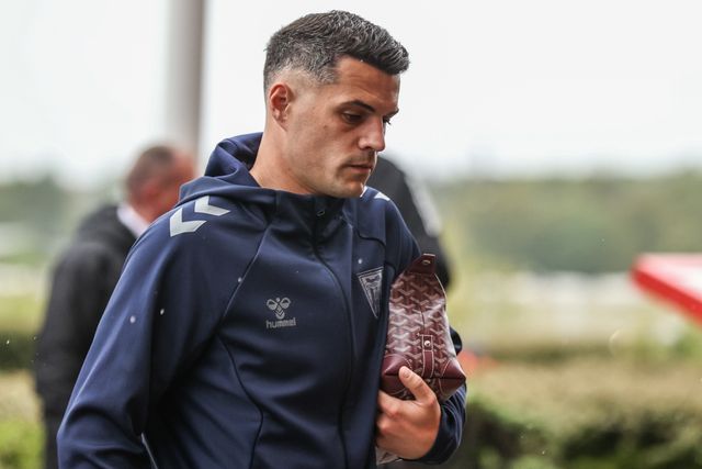 Granit Xhaka of Sunderland arrives during the Premier League match Sunderland vs Manchester United at Stadium Of Light, Sunderland, United Kingdom on 09 May 2026

(Photo by Alfie Cosgrove/News Images)