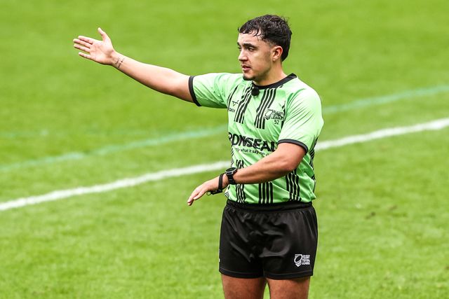 Referee Liam Rush gives instructions during the Betfred Super League round 6 match Hull FC vs Catalans Dragons at MKM Stadium, Hull, United Kingdom on 29 March 2026

(Photo by Alfie Cosgrove/News Images)