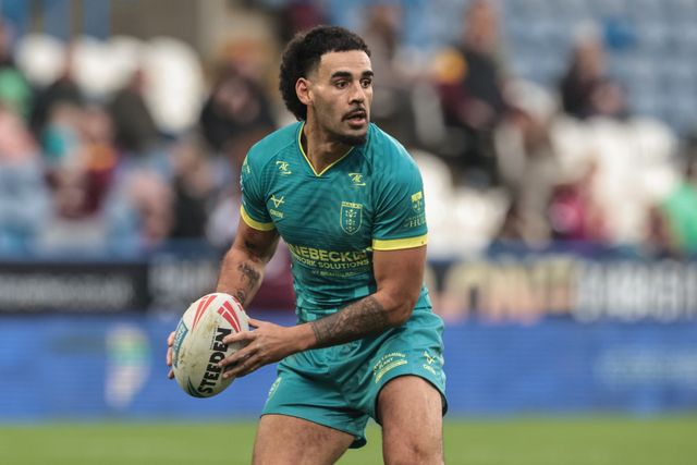 Tyrone May of Hull KR with the ball during the Betfred Super League Round 4 match Huddersfield Giants vs Hull KR at Accu Stadium, Huddersfield, United Kingdom on 08 March 2026

(Photo by Mark Cosgrove/News Images)