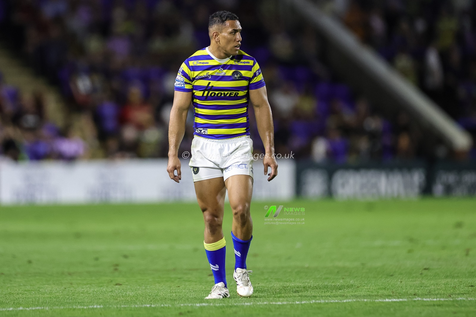 Albert Hopoate of Warrington Wolves during the Betfred Super League round 23 match Warrington Wolves vs York Knights at The Halliwell Jones Stadium, Warrington, United Kingdom on 13 August 2026

(Photo by Mark Cosgrove/News Images)