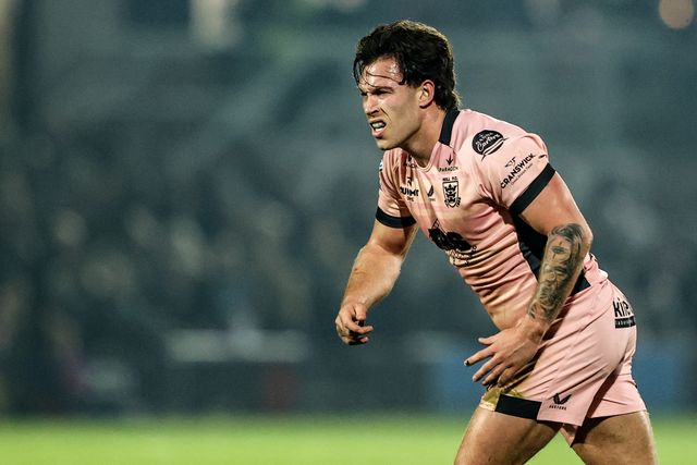 Yusuf Aydin of Hull FC during the Betfred Super League match Wakefield Trinity vs Hull FC at DIY Kitchens Stadium, Wakefield, United Kingdom on 05 March 2026

(Photo by Alfie Cosgrove/News Images)