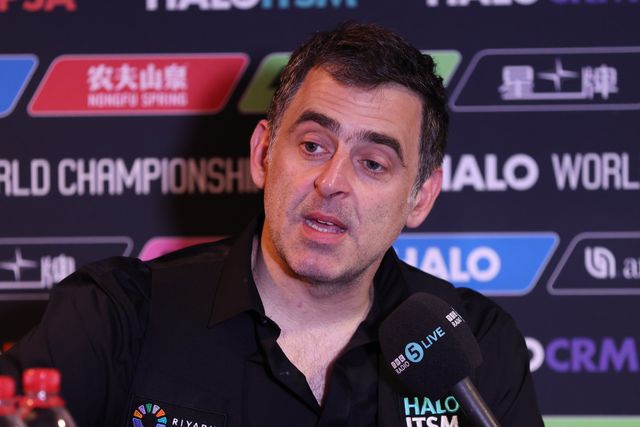 Ronnie O'Sullivan of England during a press conference following the game against Pang Junxu of China on day ten of the 2025 Halo World Snooker Championship at Crucible Theatre, Sheffield, United Kingdom, 28th April 2025

(Photo by Alex Roebuck/News Images)