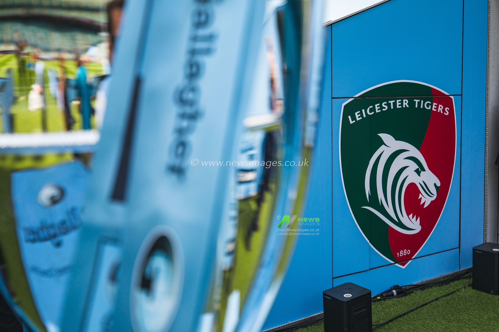 Gallagher Premiership Trophy on display in the build up to the Gallagher Premiership Play-off Final 2025 Bath Rugby v Leicester Tigers at Allianz Stadium, Twickenham, United Kingdom, 14th June 2025

(Photo by Craig Evans/News Images)