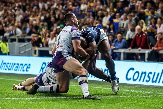 Maika Sivo of Leeds Rhinos goes over for a try during the Betfred Super League round 10 match Leeds Rhinos vs Wakefield Trinity at AMT Headingley Stadium, Leeds, United Kingdom on 01 May 2026

(Photo by Alfie Cosgrove/News Images)