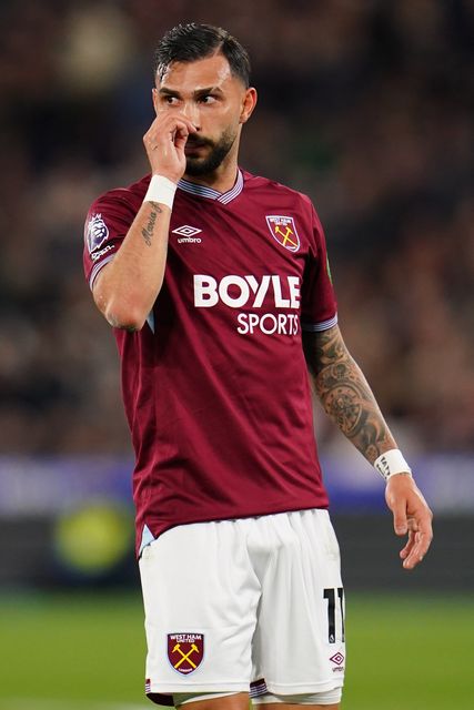 Valentin Castellanos of West Ham United during the Premier League match West Ham United vs Wolverhampton Wanderers at London Stadium, London, United Kingdom on 10 April 2026

(Photo by Harvey Murphy/News Images)