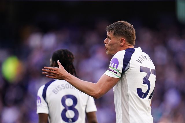 Micky van de Ven of Tottenham Hotspur after his side concede during the Premier League match Tottenham Hotspur vs Brighton & Hove Albion at Tottenham Hotspur Stadium, London, United Kingdom on 18 April 2026

(Photo by Harvey Murphy/News Images)