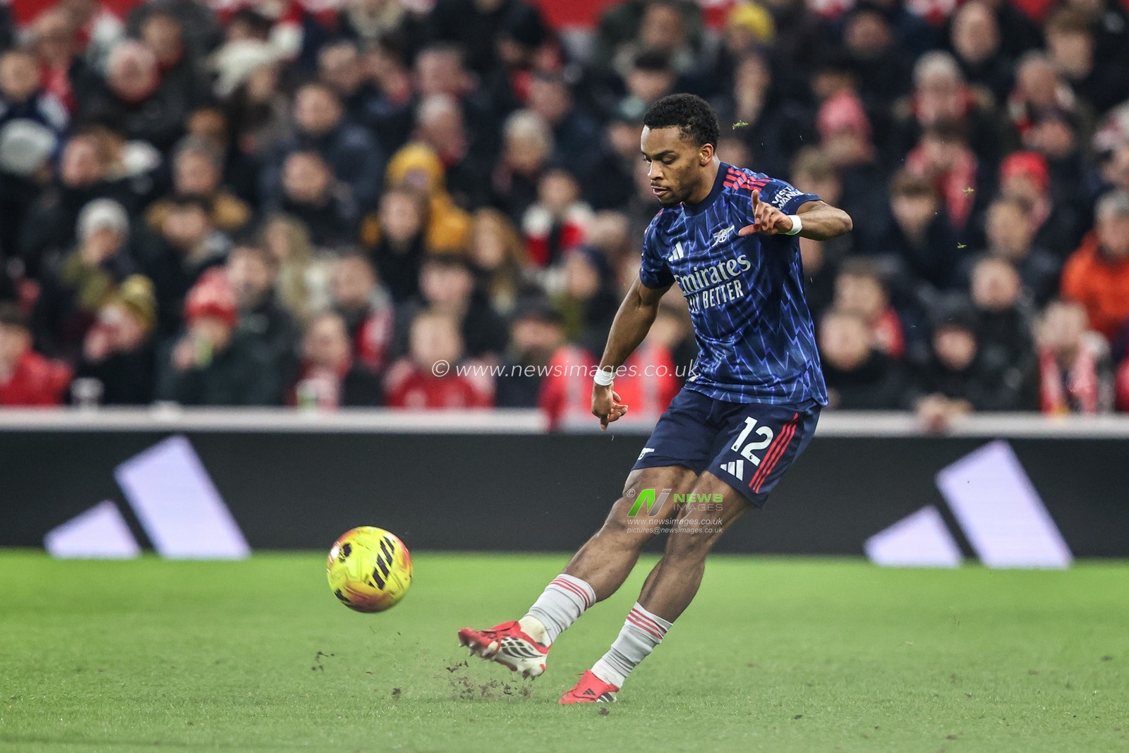 Jurrien Timber of Arsenal in action during the Premier League match Nottingham Forest vs Arsenal at City Ground, Nottingham, United Kingdom, 17th January 2026

(Photo by Alfie Cosgrove/News Images)