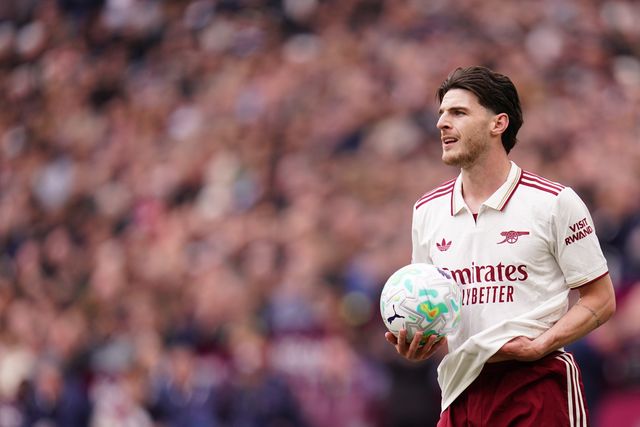 Declan Rice of Arsenal during the Premier League match West Ham United vs Arsenal at London Stadium, London, United Kingdom on 10 May 2026

(Photo by Harvey Murphy/News Images)
