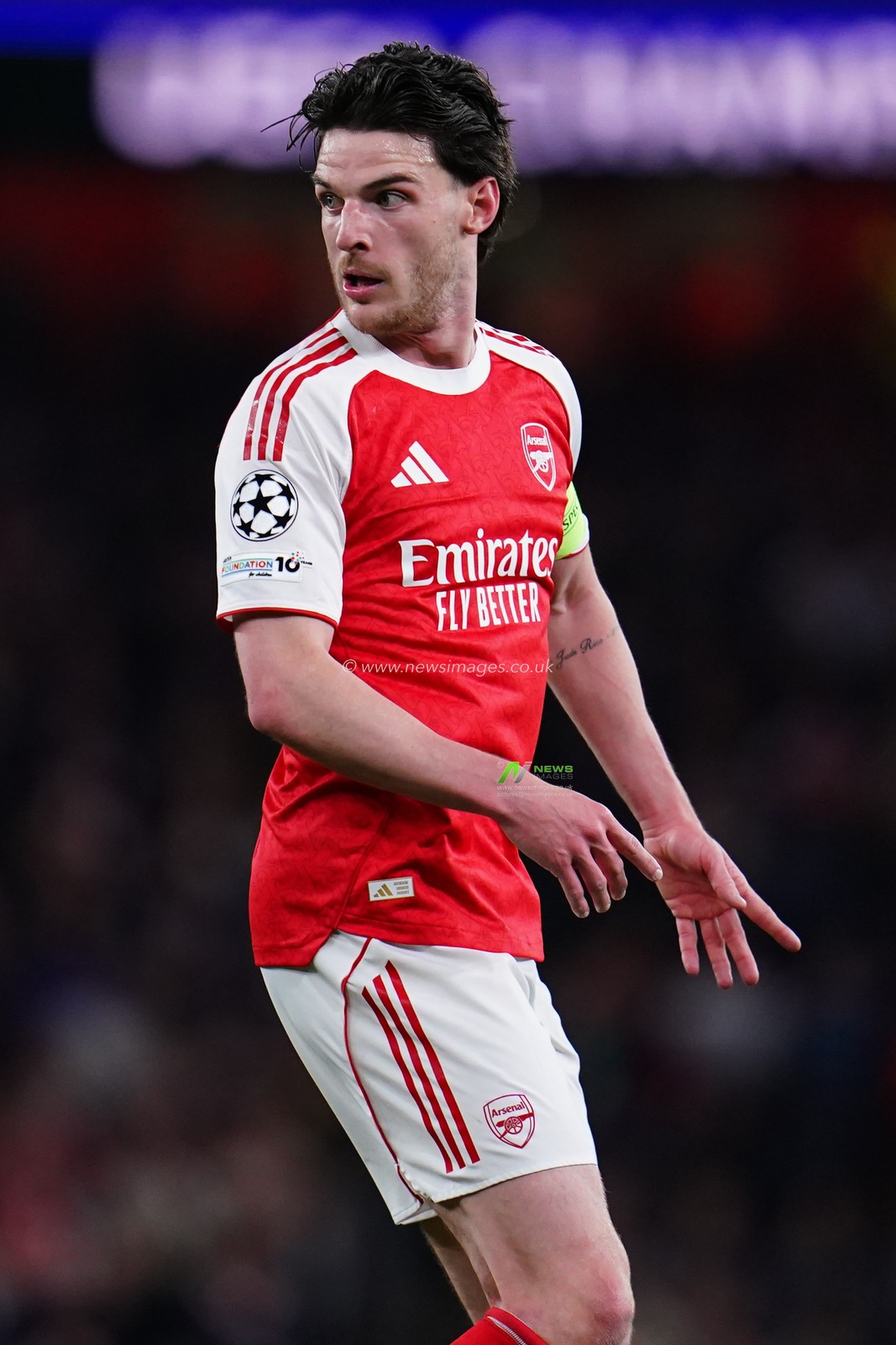 Declan Rice of Arsenal during the UEFA Champions League Quarter Finals match Arsenal vs Sporting CP at Arsenal stadium, London, United Kingdom on 15 April 2026

(Photo by Harvey Murphy/News Images)