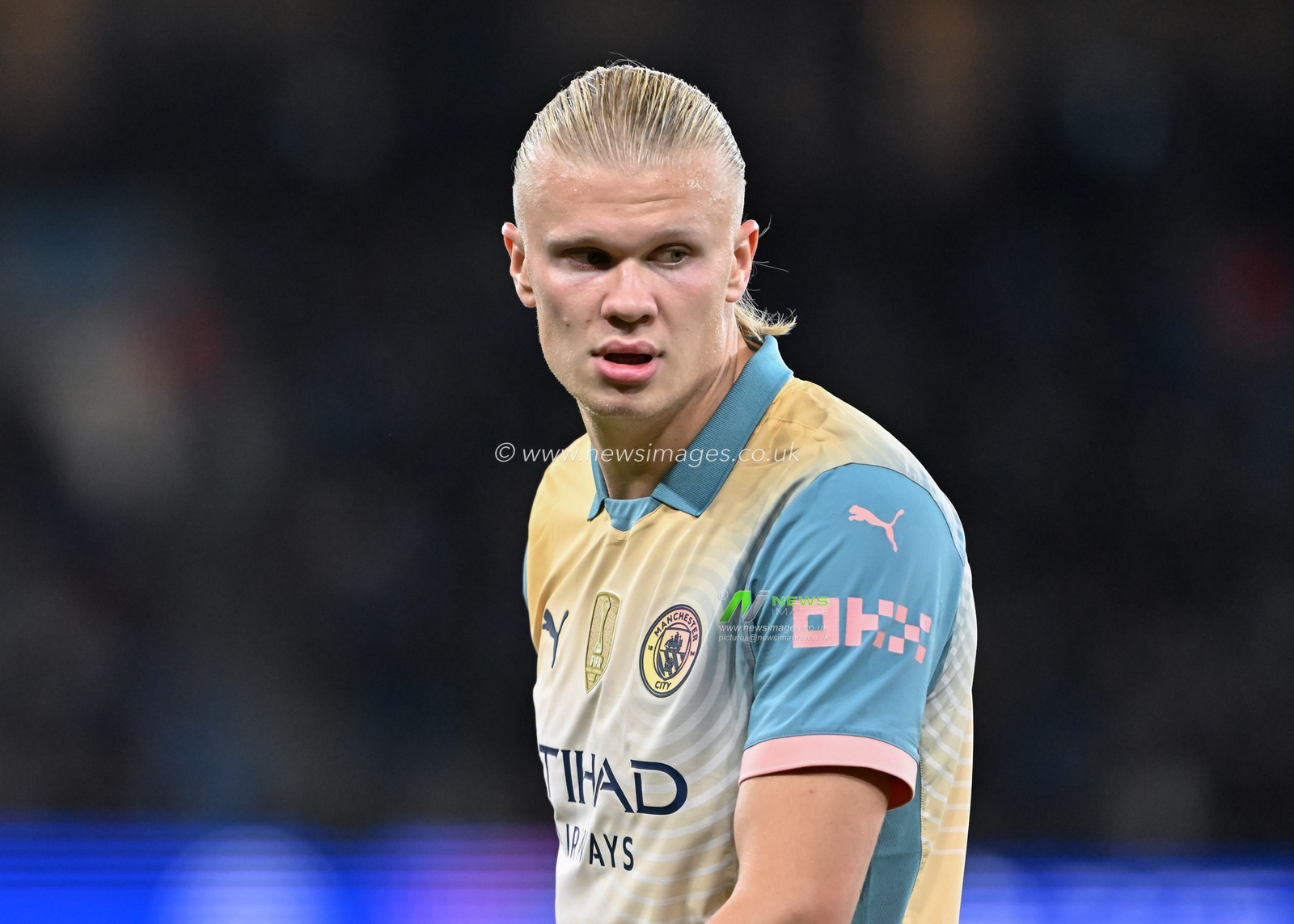 Erling Haaland of Manchester City during the UEFA Champions League league stage match Manchester City vs Inter Milan at Etihad Stadium, Manchester, United Kingdom, 18th September 2024

(Photo by Cody Froggatt/News Images)