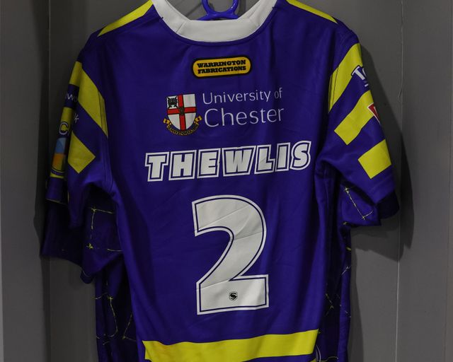 Shirt back of Josh Thewlis of Warrington Wolves during the Betfred Super League Round 4 match York Knights vs Warrington Wolves at LNER Community Stadium, York, United Kingdom on 06 March 2026

(Photo by Mark Cosgrove/News Images)