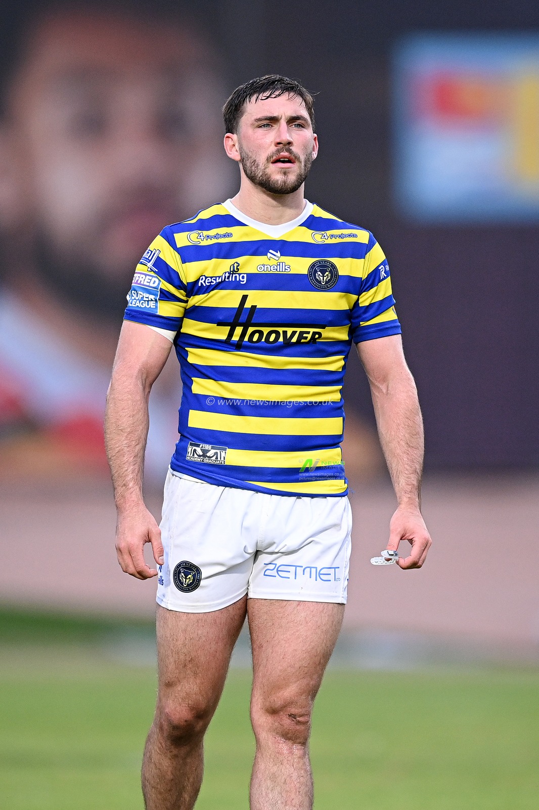 Adam Holroyd of Warrington Wolves during the Betfred Super League round 22 match Bradford Bulls vs Warrington Wolves at Odsal Stadium, Bradford, United Kingdom on 08 August 2026

(Photo by Ben Roberts/News Images)