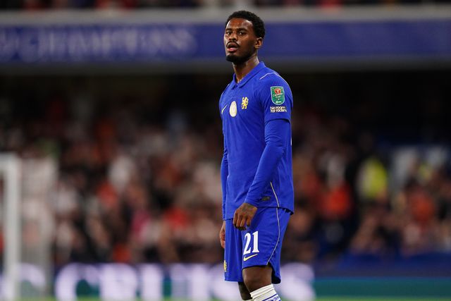Jorrel Hato of Chelsea during the Carabao Cup round 2 match Chelsea vs Luton Town at Stamford Bridge, London, United Kingdom on 27 August 2026

(Photo by Harvey Murphy/News Images)