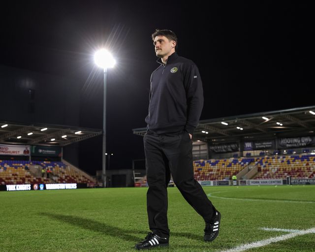 Liam Byrne of Warrington Wolves arrives during the Betfred Super League Round 4 match York Knights vs Warrington Wolves at LNER Community Stadium, York, United Kingdom on 06 March 2026

(Photo by Mark Cosgrove/News Images)