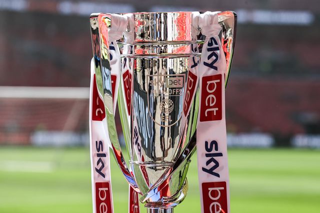 The Sky Bet Championship Playoff Final trophy during the Sky Bet Championship Playoffs Final match Hull City vs Middlesbrough at Wembley Stadium, London, United Kingdom on 23 May 2026

(Photo by Alfie Cosgrove/News Images)