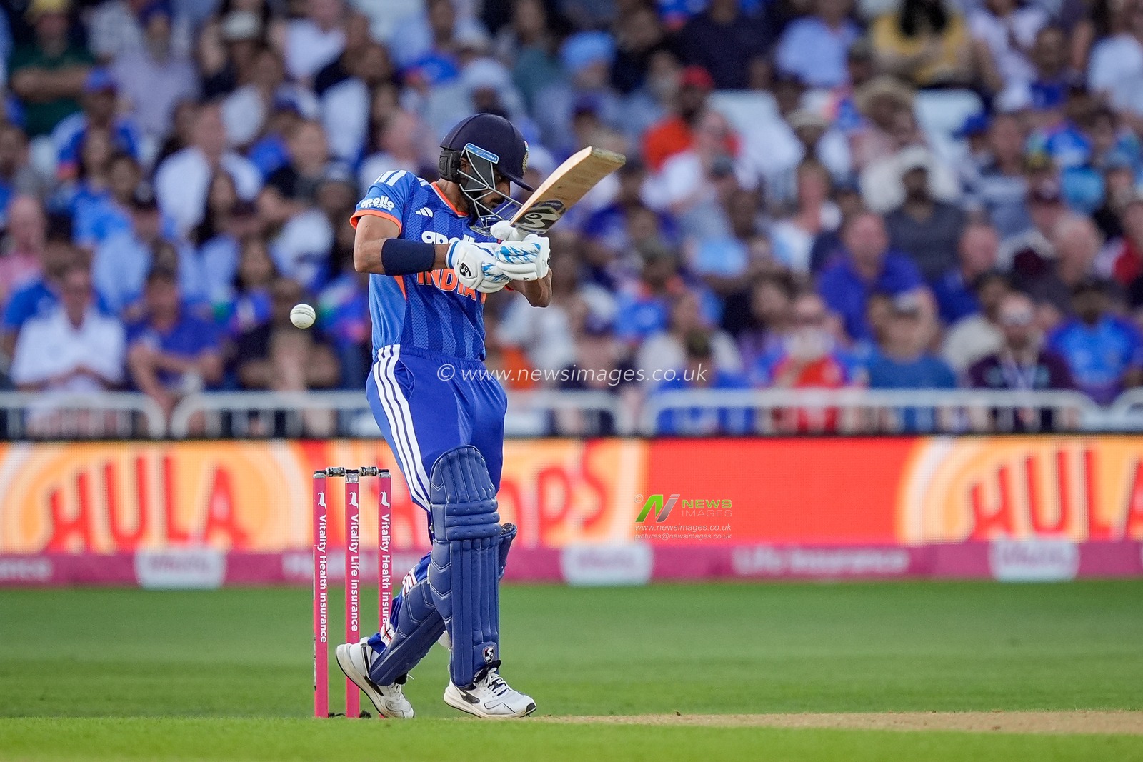 Axar Patel of India edges the ball and is caught off the bowling of Jofra Archer of England during the Third Vitality T20 International match England vs India at Trent Bridge, Nottingham, United Kingdom on 07 July 2026

(Photo by Maynard Manyowa/News Images)