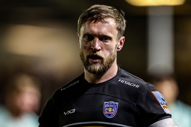 Brett Connon of Newcastle Red Bulls during the Premiership Rugby Cup match Newcastle Red Bulls vs Leicester Tigers at Kingston Park, Newcastle, United Kingdom, 31st October 2025

(Photo by Alfie Cosgrove/News Images)

*** GER AUT SUI OUT ***