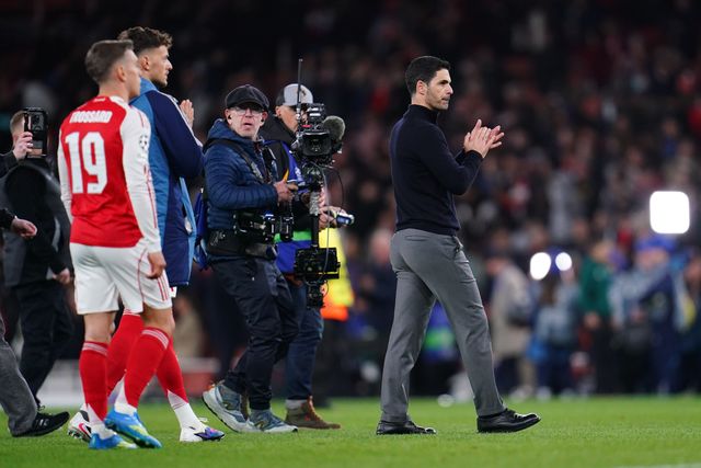 Mikel Arteta manager of Arsenal at full time during the UEFA Champions League Quarter Finals match Arsenal vs Sporting CP at Arsenal stadium, London, United Kingdom on 15 April 2026

(Photo by Harvey Murphy/News Images)