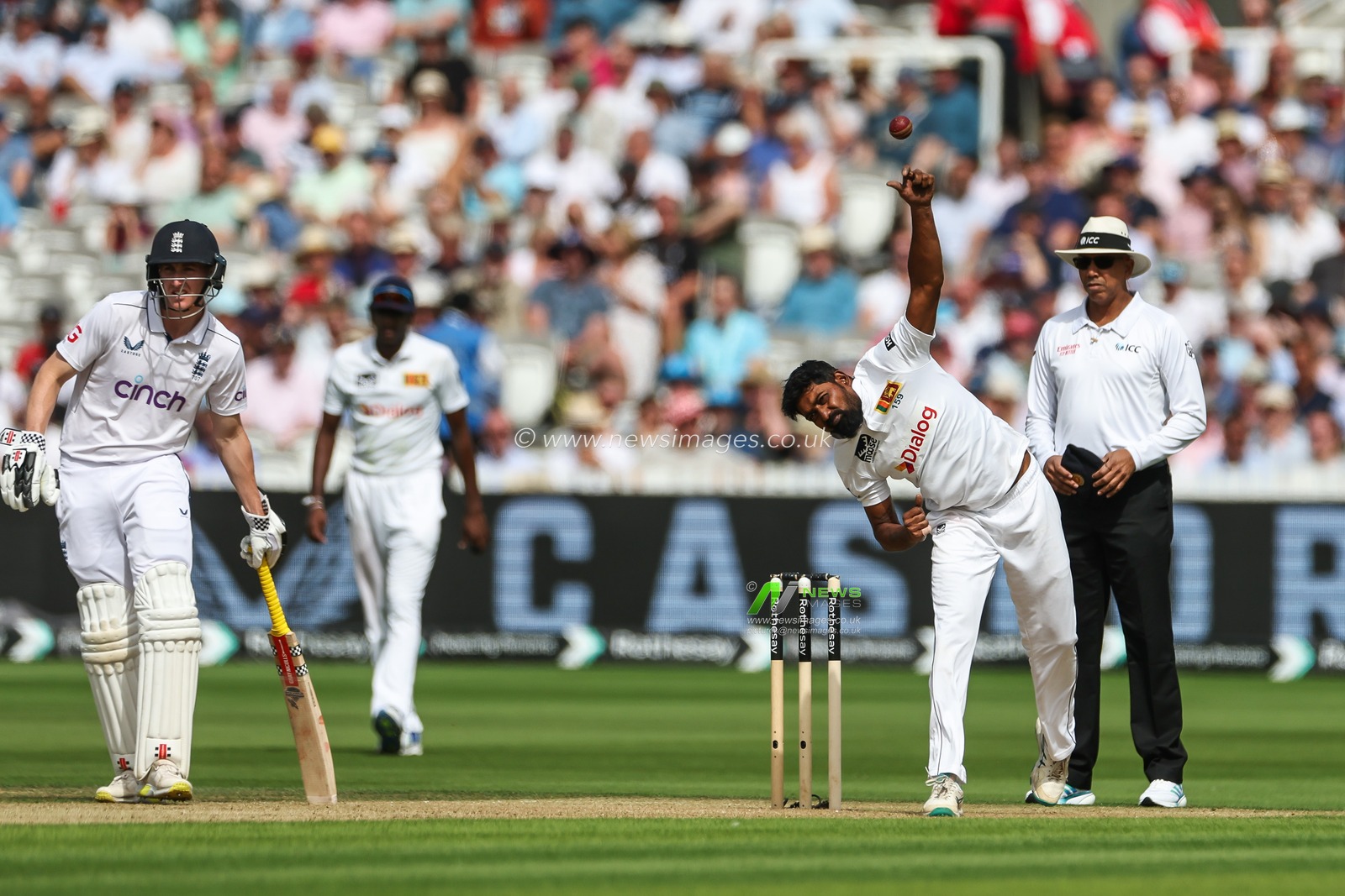 Prabath Jayasuriya of Sri Lanka delivers the ball during the England Men v Sri Lanka 2nd Rothesay Test Match Day 1 at Lords, London, United Kingdom, 29th August 2024

(Photo by Mark Cosgrove/News Images)
