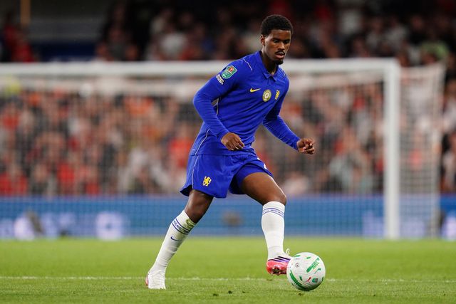 Jorrel Hato of Chelsea during the Carabao Cup round 2 match Chelsea vs Luton Town at Stamford Bridge, London, United Kingdom on 27 August 2026

(Photo by Harvey Murphy/News Images)