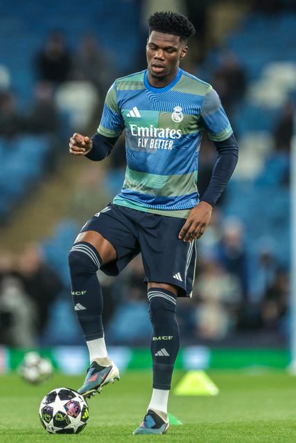 Aurelien Tchouameni of Real Madrid in the pregame warmup session during the UEFA Champions League last 16 second leg match Manchester City vs Real Madrid at The City of Manchester Stadium, Manchester, United Kingdom on 17 March 2026

(Photo by Mark Cosgrove/News Images)