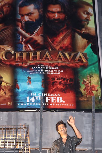 Bollywood actor Vicky Kaushal promoted his upcoming film Chhaava. Vicky played Maratha king Chatrapati Sambhaji Maharaj in the film, which is directed by Laxman Utekar and is slated for a February 14 release in Kolkata on February 7, 2025. Pictures by Debajyoti Chakraborty.(Photo: Debajyoti Chakraborty/News Images)
