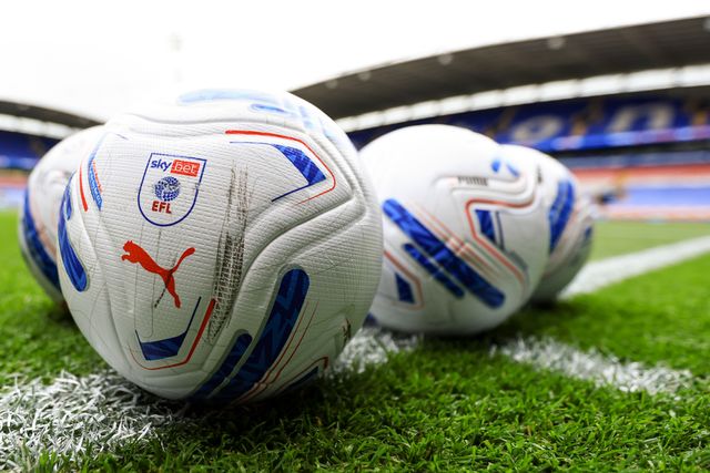 EFL match ball ahead of the Sky Bet Championship match Bolton Wanderers vs Preston North End at Toughsheet Community Stadium, Bolton, United Kingdom on 15 August 2026

(Photo by Jorge Horsted/News Images)