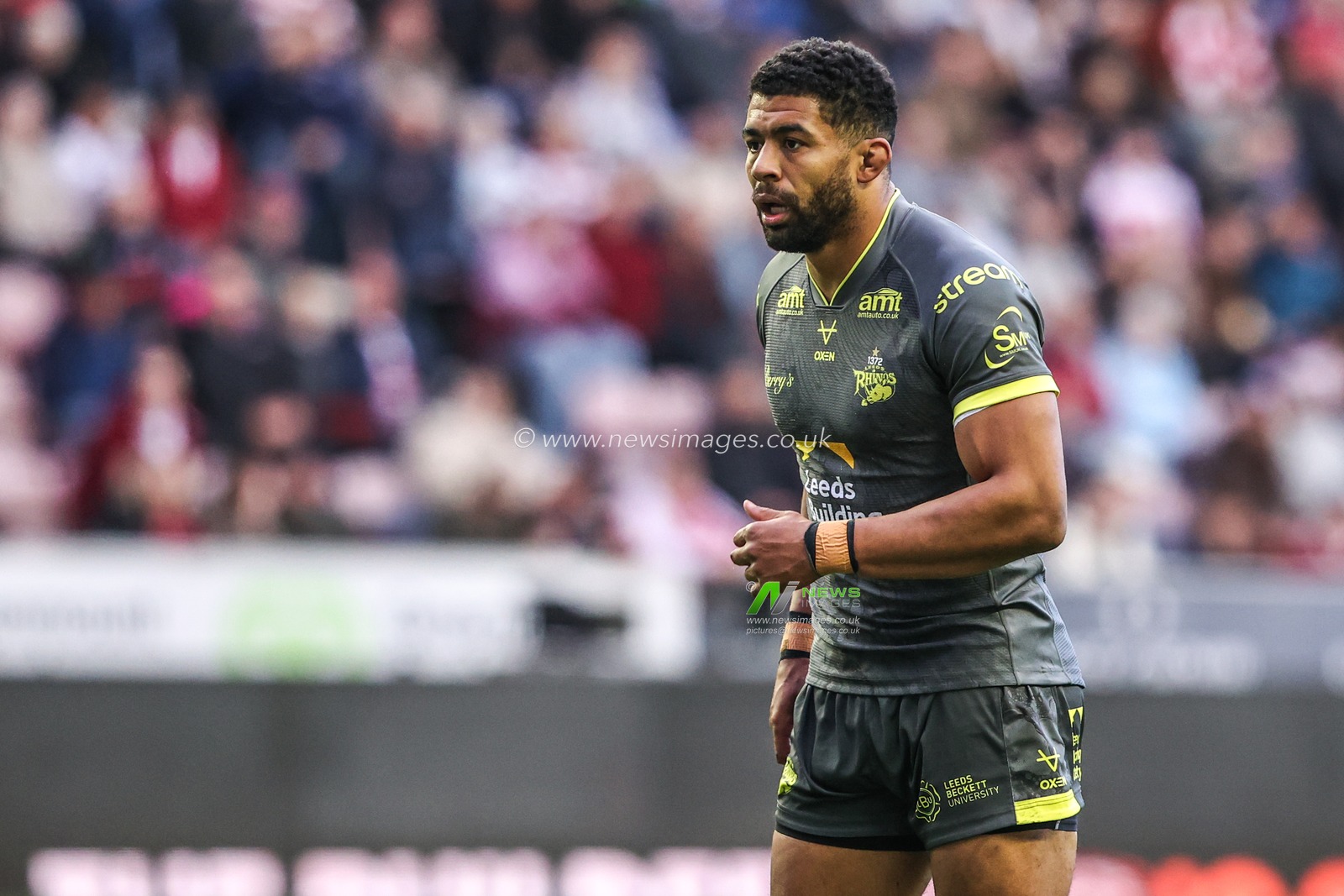 Kallum Watkins of Leeds Rhinos during the Betfred Super League round 11 match Wigan Warriors vs Leeds Rhinos at The Brick Community Stadium, Wigan, United Kingdom on 15 May 2026

(Photo by Alfie Cosgrove/News Images)