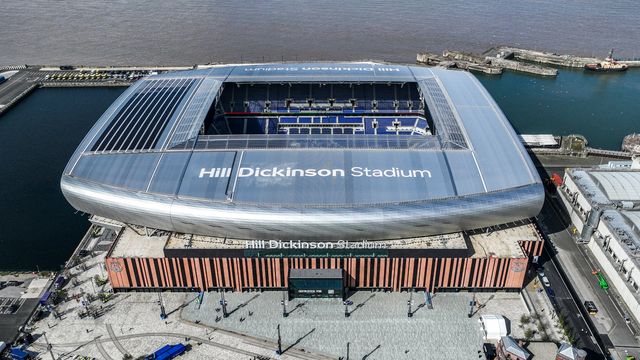An aerial view of Hill Dickinson Stadium ahead of the Premier League match Everton vs Liverpool at Hill Dickinson Stadium, Liverpool, United Kingdom on 19 April 2026

(Photo by Alfie Cosgrove/News Images)