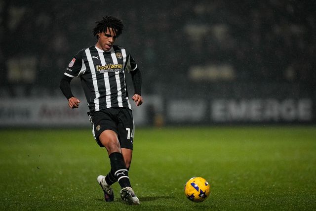 Tom Iorpenda of Notts County passes the ball  during the Sky Bet League 2 match Notts County vs Gillingham at Meadow Lane, Nottingham, United Kingdom, 3rd February 2026

(Photo by Maynard Manyowa/News Images)