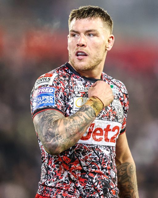 Keanan Brand of Leigh Leopards during the Betfred Super League match Leigh Leopards vs Catalans Dragons at Leigh Sports Village, Leigh, United Kingdom on 06 March 2026

(Photo by Alfie Cosgrove/News Images)
