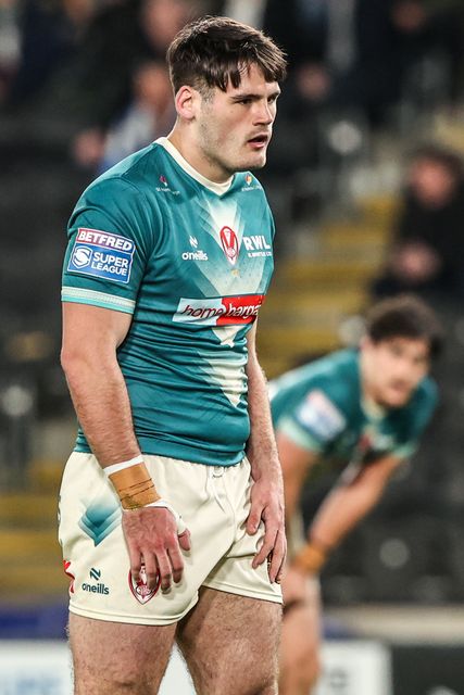 Noah Stephens of St Helens during the Betfred Super League round 8 match Hull FC vs St Helens at MKM Stadium, Hull, United Kingdom on 16 April 2026

(Photo by Alfie Cosgrove/News Images)