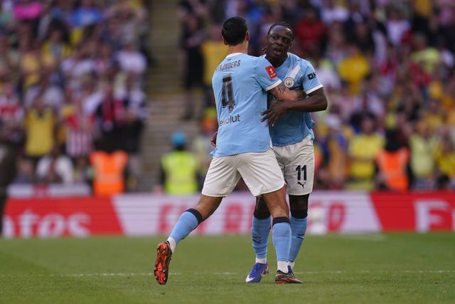 Jeremy Doku of Manchester City celebrates his goal during the Emirates FA Cup Semi-Final match Manchester City vs Southampton at Wembley Stadium, London, United Kingdom on 25 April 2026

(Photo by Harvey Murphy/News Images)