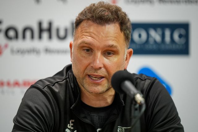 John Eustace manager of Derby County in the manager post match press conference during the Sky Bet Championship match Derby County vs Sheffield United at Pride Park Stadium, Derby, United Kingdom on 02 May 2026

(Photo by Maynard Manyowa/News Images)