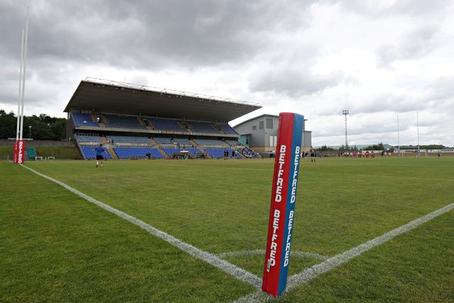 A general view of the South Leeds Stadium before the Betfred Championship match Hunslet RLFC vs Barrow Raiders at South Leeds Stadium, Leeds, United Kingdom, 22nd June 2025

(Photo by Sam Eaden/News Images)