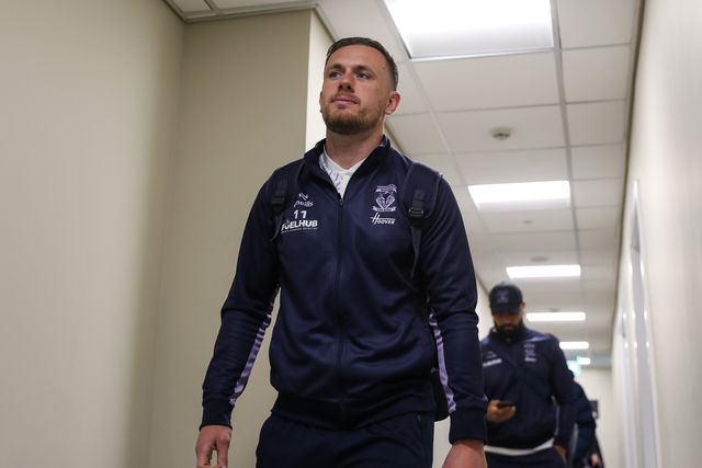Ben Currie of Warrington Wolves arrives ahead of the Betfred Super League Round 8 match Leigh Leopards vs Warrington Wolves at Leigh Sports Village, Leigh, United Kingdom, 19th April 2025

(Photo by Gareth Evans/News Images)