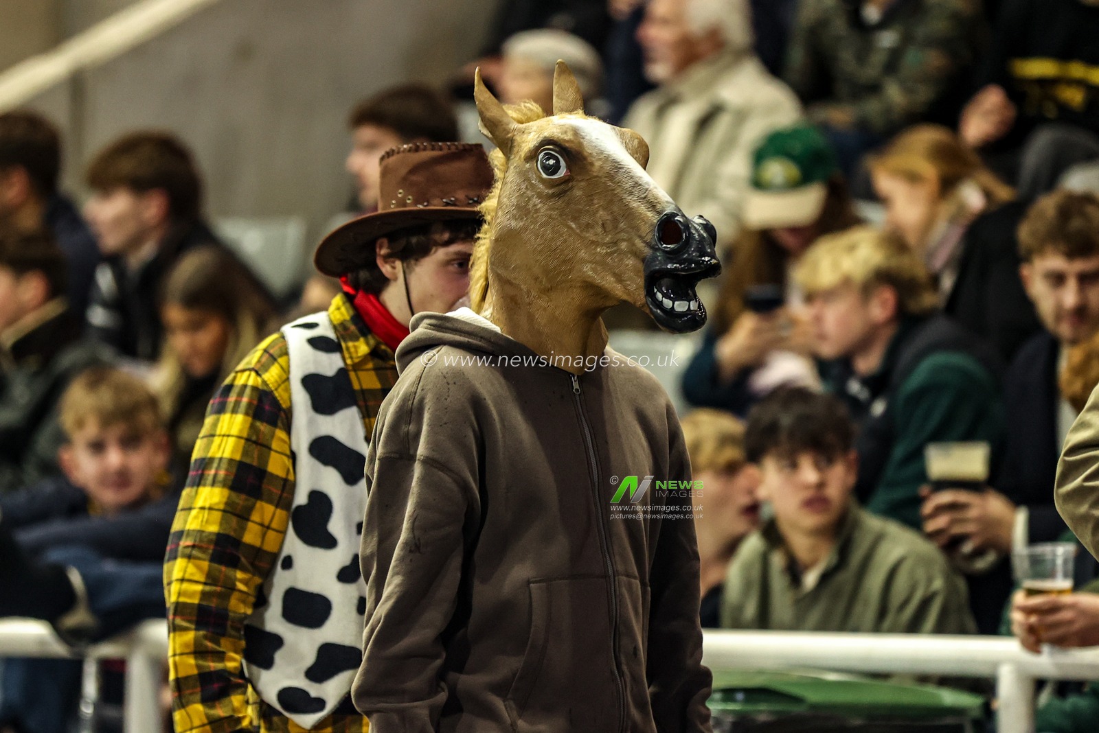 Fans in fancy dress during the halloween Premiership Rugby Cup match Newcastle Red Bulls vs Leicester Tigers at Kingston Park, Newcastle, United Kingdom, 31st October 2025

(Photo by Alfie Cosgrove/News Images)

*** GER AUT SUI OUT ***