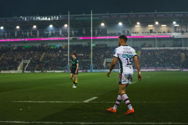 Freddie Steward during the Gallagher Premiership match Northampton Saints vs Leicester Tigers at Cinch Stadium at Franklin's Gardens, Northampton, United Kingdom, 21st March 2025

(Photo by Craig Evans/News Images)