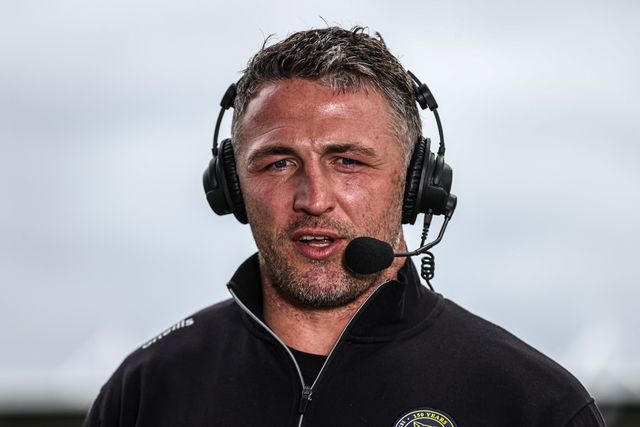 Sam Burgess manager of Warrington is interviewed after the game during the Betfred Super League round 7 match Warrington Wolves vs Leigh Leopards at The Halliwell Jones Stadium, Warrington, United Kingdom on 04 April 2026

(Photo by Alfie Cosgrove/News Images)