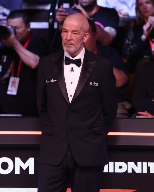 Referee Jan Verhaas during the game against Pang Junxu of China on day ten of the 2025 Halo World Snooker Championship at Crucible Theatre, Sheffield, United Kingdom, 28th April 2025

(Photo by Alex Roebuck/News Images)
