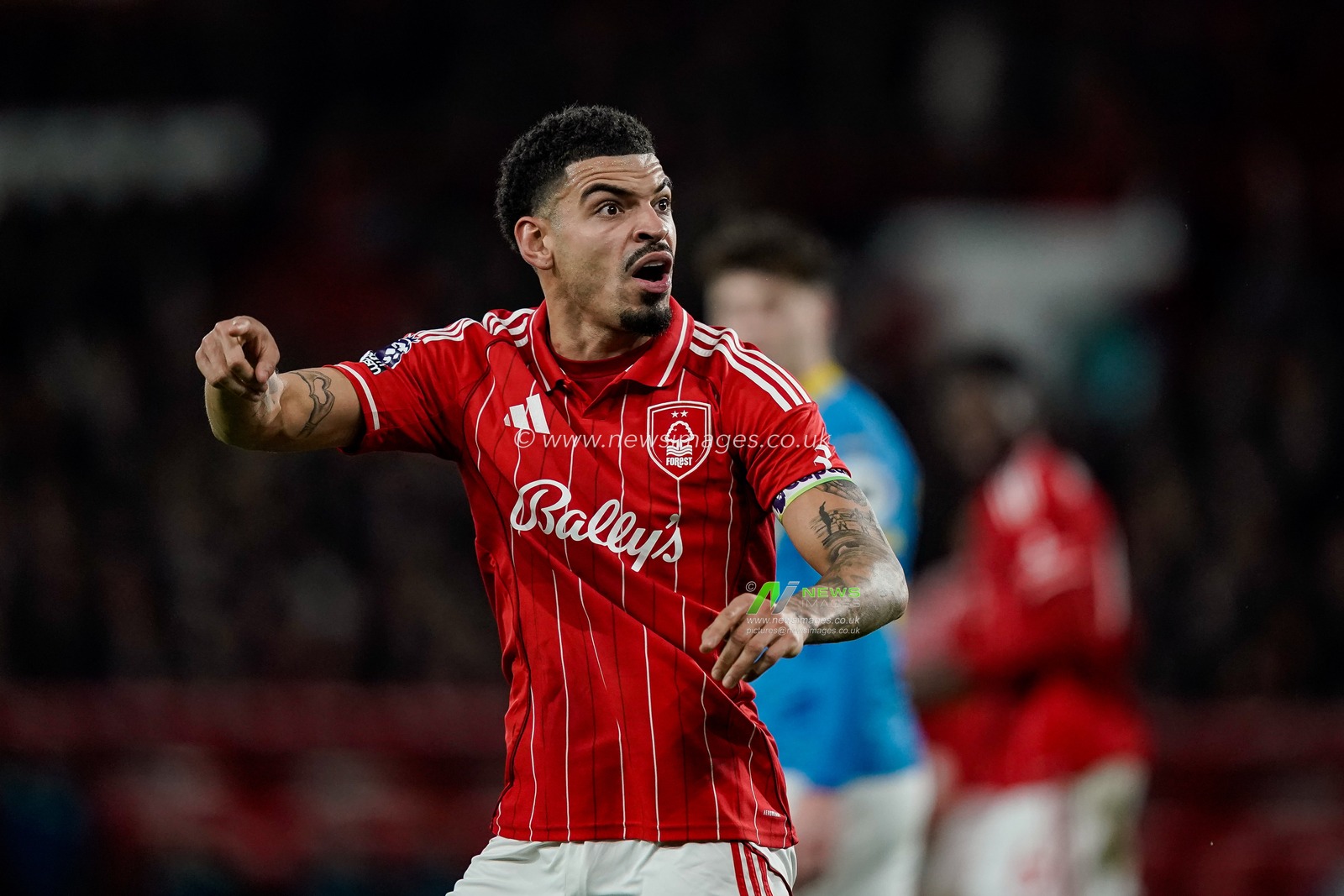 Morgan Gibbs-White of Nottingham Forest reacts to the crowd jeering Omari Hutchinson of Nottingham Forest during the Premier League match Nottingham Forest vs Wolverhampton Wanderers at City Ground, Nottingham, United Kingdom on 11 February 2026

(Photo by Maynard Manyowa/News Images)