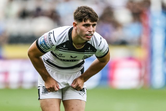 Jack Charles of Hull FC during the Betfred Super League round 20 match Hull FC vs Huddersfield Giants at MKM Stadium, Hull, United Kingdom, 26th July 2025

(Photo by Alfie Cosgrove/News Images)