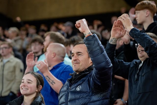 Blackburn fans celebrates Ryoya Morishita of Blackburn Rovers scoring to make it  0-3 goal to make it  during the Sky Bet Championship match Sheffield United vs Blackburn Rovers at Bramall Lane, Sheffield, United Kingdom on 22 April 2026

(Photo by Maynard Manyowa/News Images)