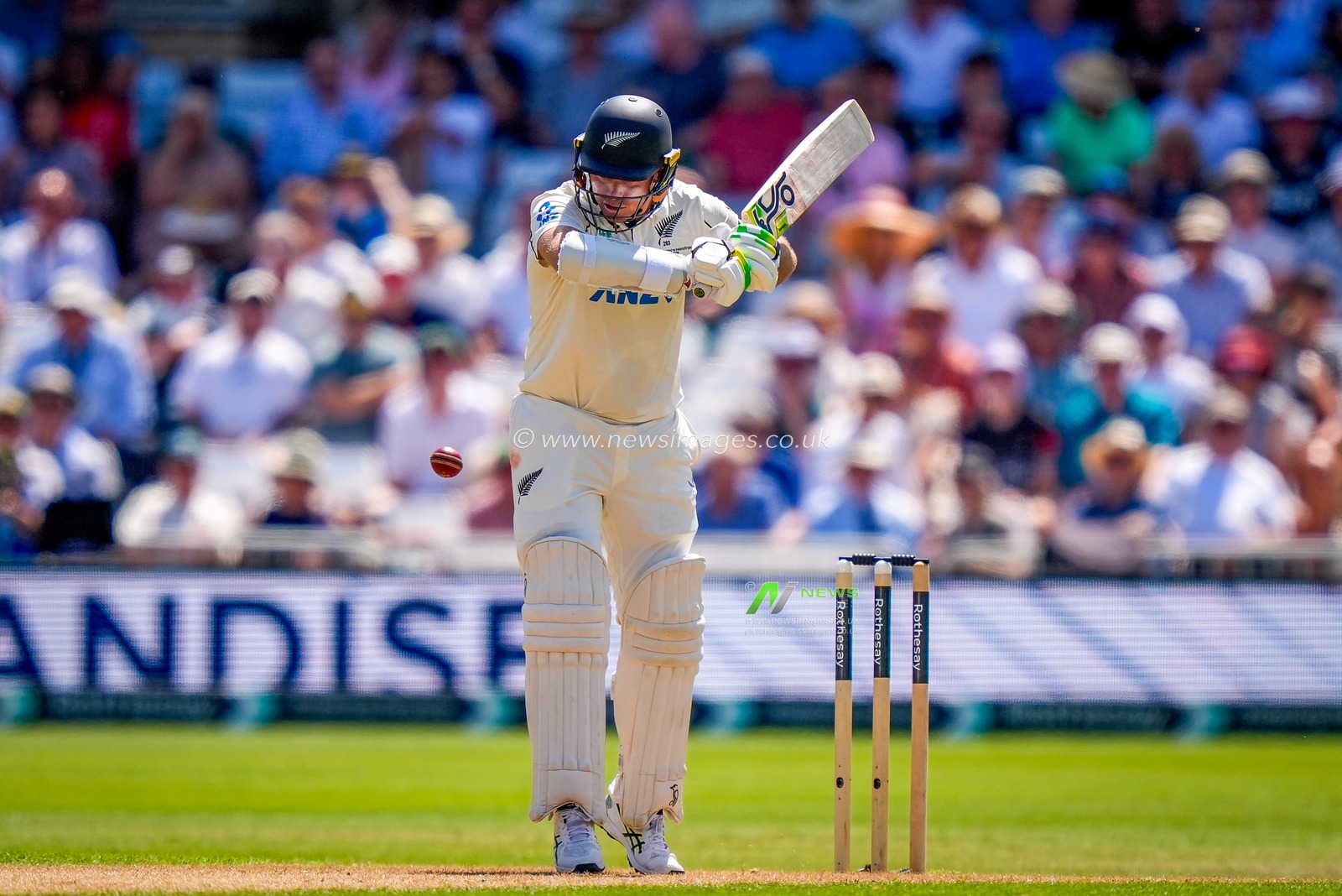 New Zealand captain Tom Latham leaves the ball during the 3rd Rothesay Test Match Day 1 match England vs New Zealand at Trent Bridge, Nottingham, United Kingdom on 25 June 2026

(Photo by Maynard Manyowa/News Images)