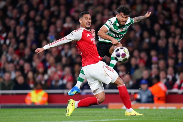 Luis Suarez of Sporting CP shoots from wide angle during the UEFA Champions League Quarter Finals match Arsenal vs Sporting CP at Arsenal stadium, London, United Kingdom on 15 April 2026

(Photo by Harvey Murphy/News Images)